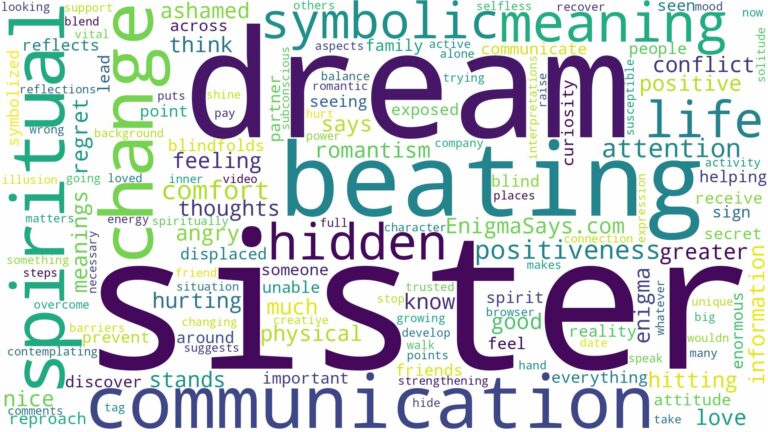 dream of beating your sister and related dreams with their meanings in a word cloud