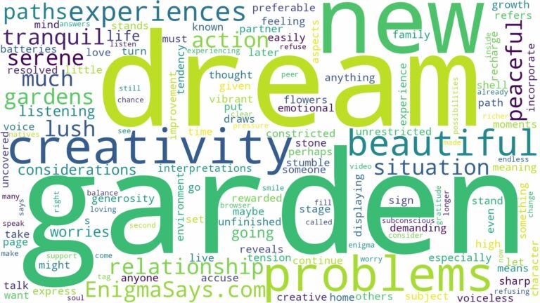 dream about beautiful garden and related dreams with their meanings in a word cloud