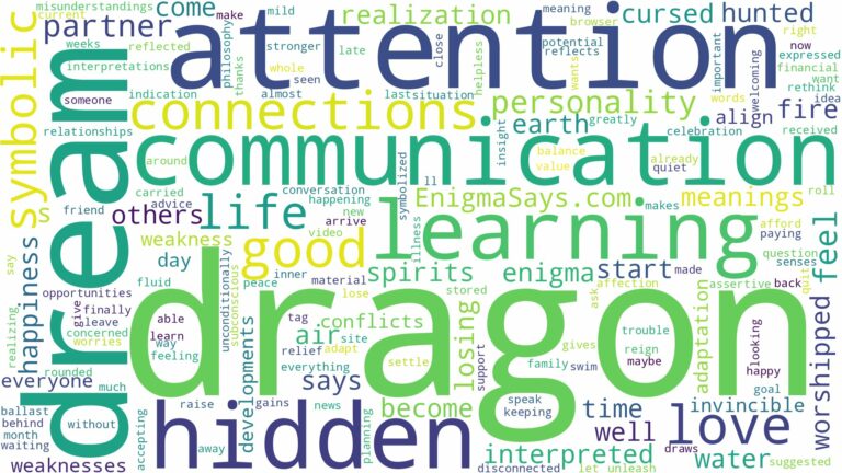 dream of being a dragon and related dreams with their meanings in a word cloud