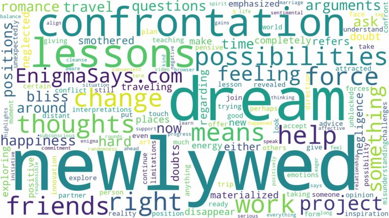 dream of being a newlywed and related dreams with their meanings in a word cloud