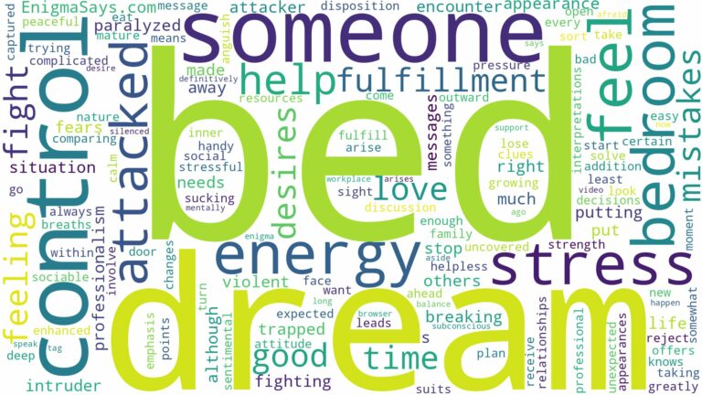 dreaming of being attacked in bed and related dreams with their meanings in a word cloud