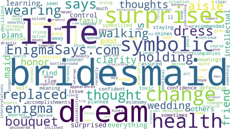 dream of being bridesmaid and related dreams with their meanings in a word cloud