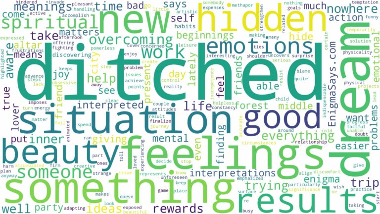 dream of being ditched and related dreams with their meanings in a word cloud