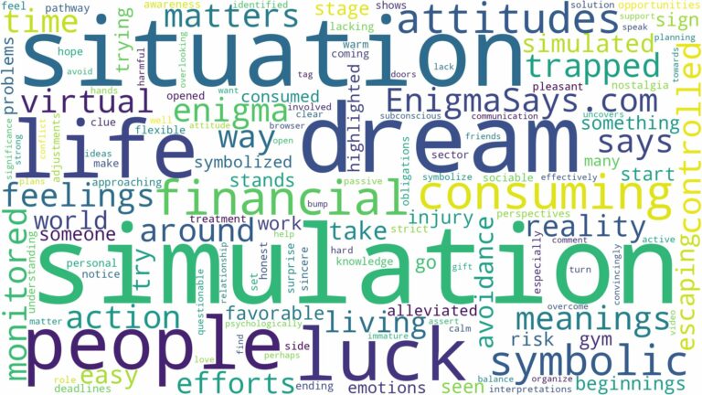 dream of being in a simulation and related dreams with their meanings in a word cloud