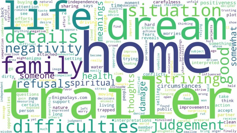 dream about a trailer home and related dreams with their meanings in a word cloud