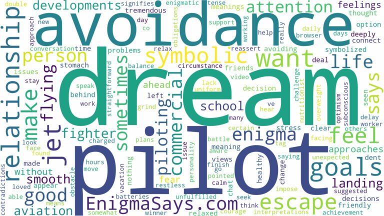 dream of being pilot and related dreams with their meanings in a word cloud