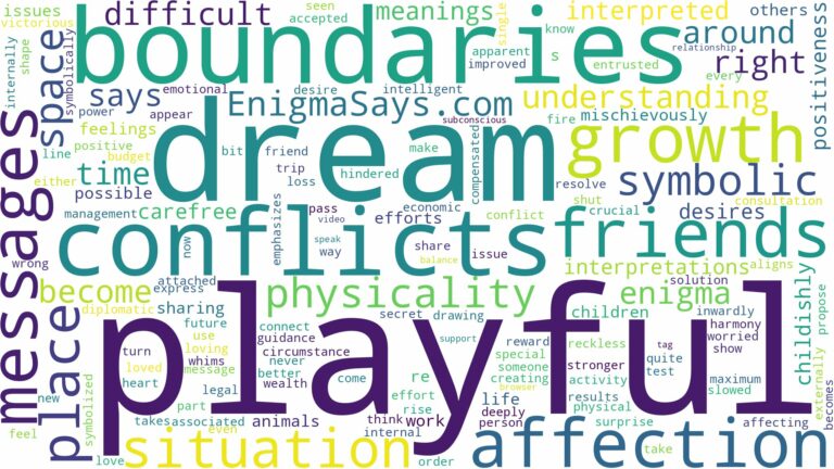 dream of being playful and related dreams with their meanings in a word cloud