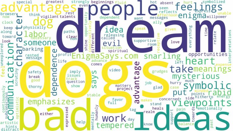 dream about bad dogs and related dreams with their meanings in a word cloud