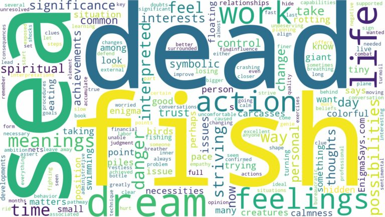 dream about dead fish in the sea and related dreams with their meanings in a word cloud