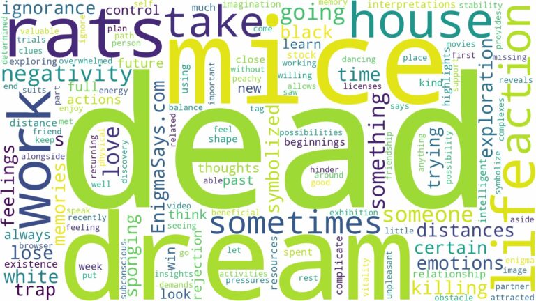 dream about dead mice and rats and related dreams with their meanings in a word cloud