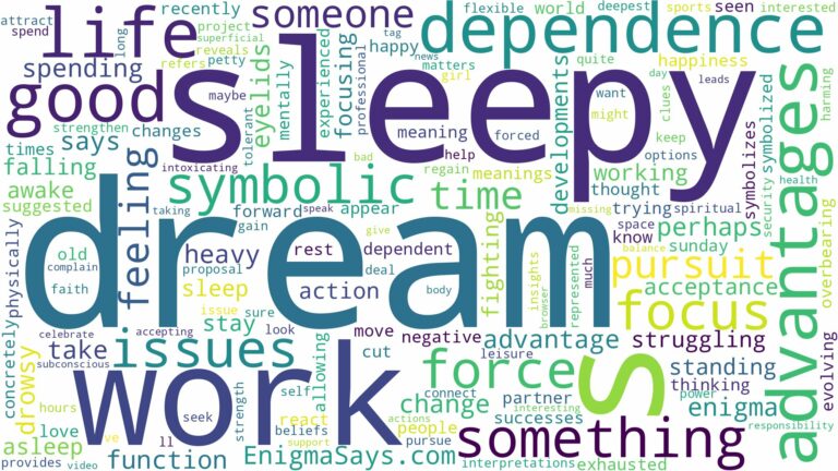 dream of being sleepy and related dreams with their meanings in a word cloud
