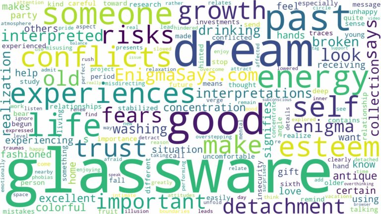 dream about glassware and related dreams with their meanings in a word cloud
