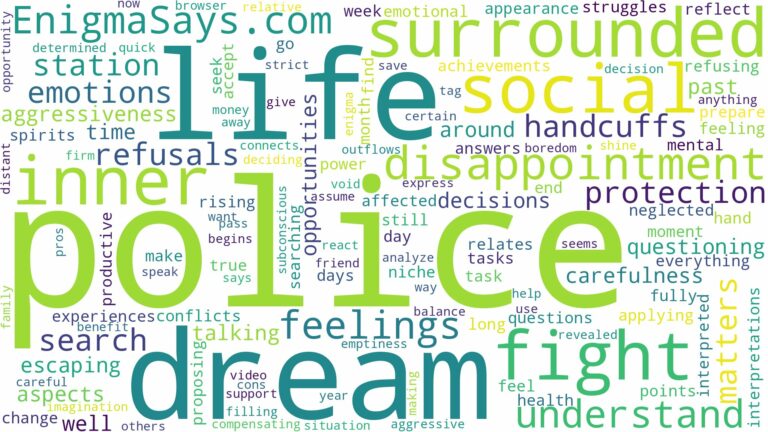 dreaming of being surrounded by police and related dreams with their meanings in a word cloud