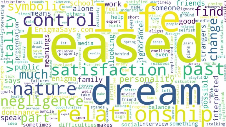 dream of being teased and related dreams with their meanings in a word cloud