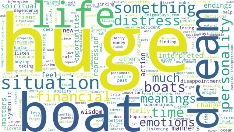 dream about huge boats and related dreams with their meanings in a word cloud