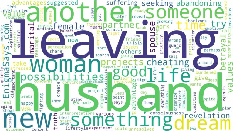 dreaming about husband leaving for another woman and related dreams with their meanings in a word cloud