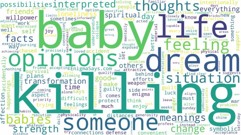 dream of killing babies and related dreams with their meanings in a word cloud