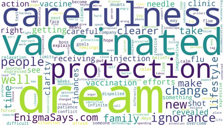 dream of being vaccinated and related dreams with their meanings in a word cloud