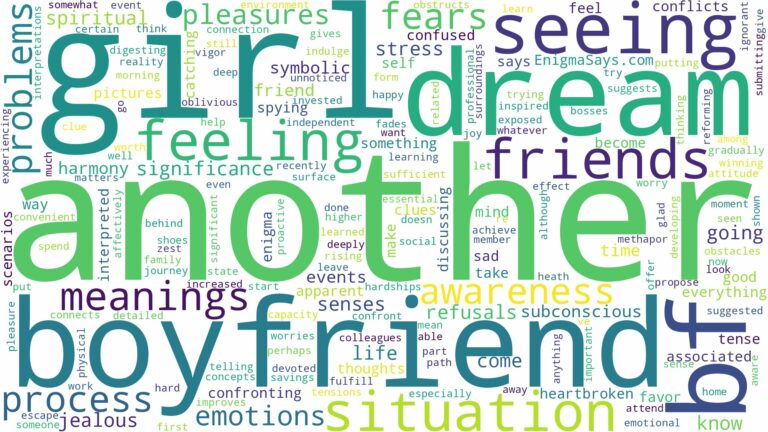 dream about bf with another girl and related dreams with their meanings in a word cloud