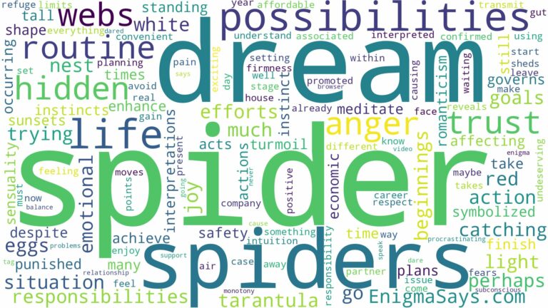 dreams about spiders and spider webs and related dreams with their meanings in a word cloud