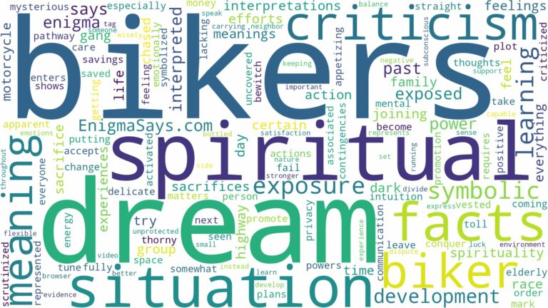 dreams about bikers and related dreams with their meanings in a word cloud