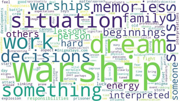 dreams about warships and related dreams with their meanings in a word cloud