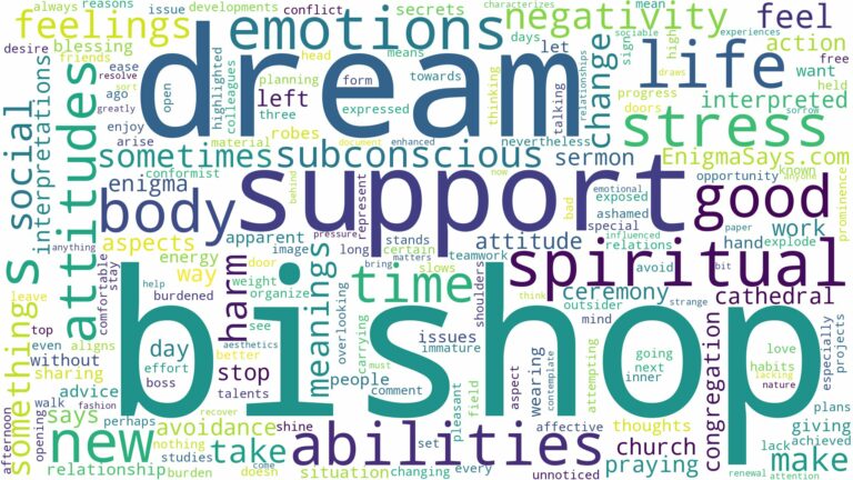 dream about bishop and related dreams with their meanings in a word cloud
