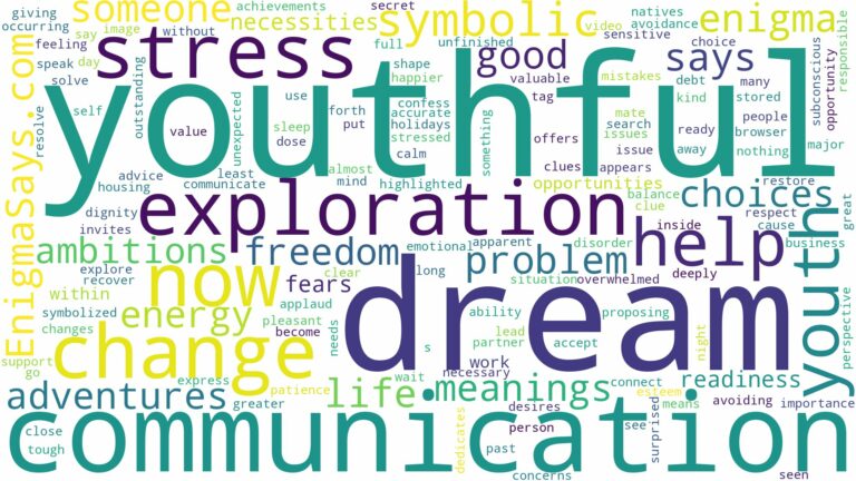 dream about youth and related dreams with their meanings in a word cloud