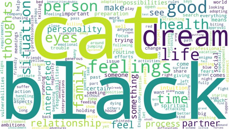 dream about black cat and related dreams with their meanings in a word cloud