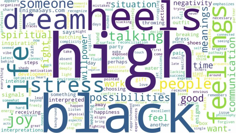 dream about black high heels and related dreams with their meanings in a word cloud
