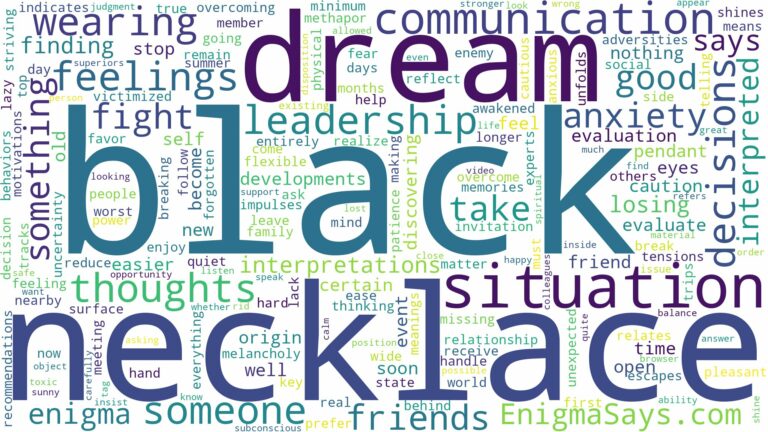 dream about black necklace and related dreams with their meanings in a word cloud