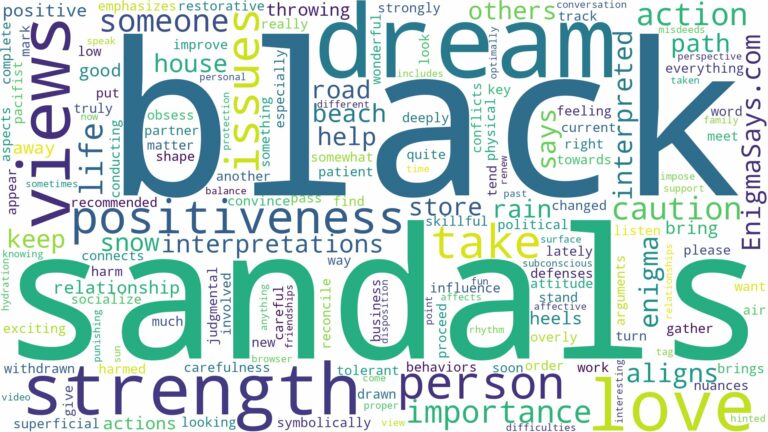 dream about black sandals and related dreams with their meanings in a word cloud
