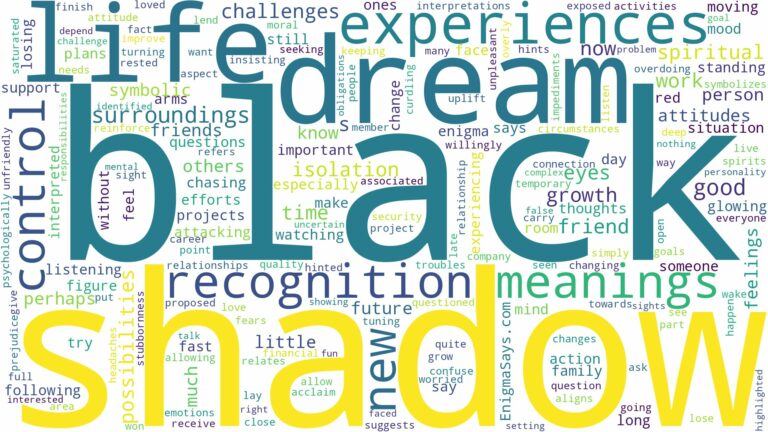 dream about black shadow and related dreams with their meanings in a word cloud
