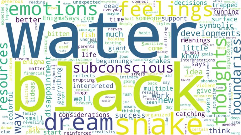 dream about black snake in water and related dreams with their meanings in a word cloud