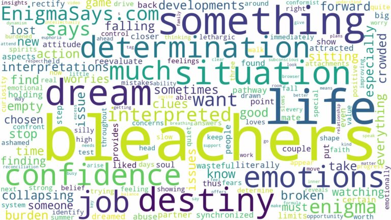 dreams about bleachers and related dreams with their meanings in a word cloud
