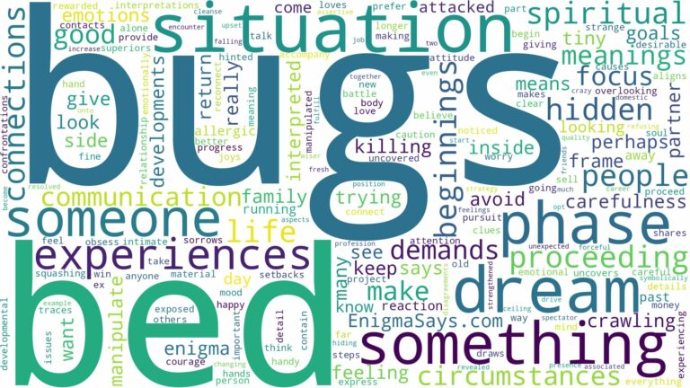 dreams about bugs in bed and related dreams with their meanings in a word cloud