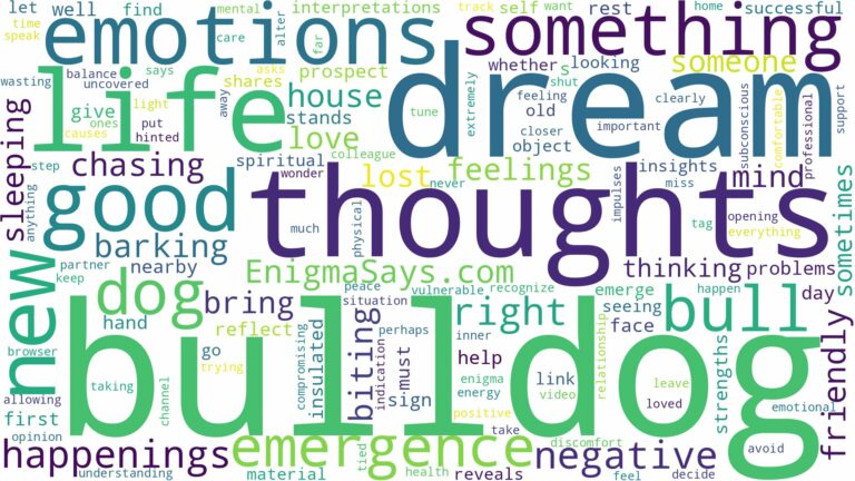 dream about bull dog and related dreams with their meanings in a word cloud