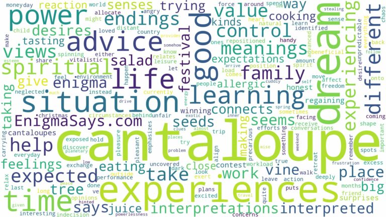 dream about cantaloupe and related dreams with their meanings in a word cloud