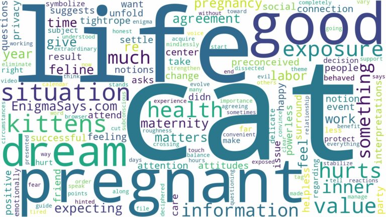 dreaming about cat being pregnant and related dreams with their meanings in a word cloud