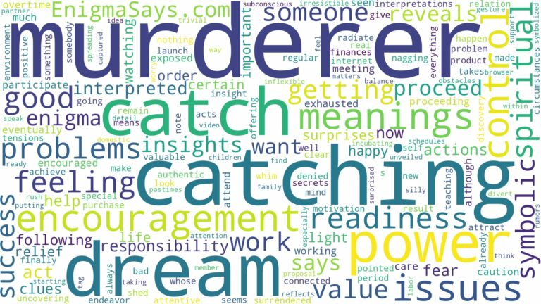 dream of catching a murderer and related dreams with their meanings in a word cloud