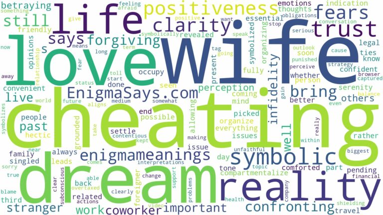dream of cheating wife and related dreams with their meanings in a word cloud