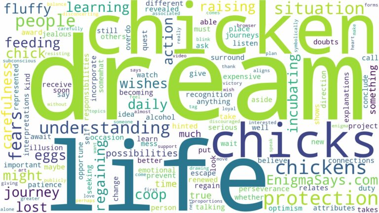 dream about chicken and chicks and related dreams with their meanings in a word cloud
