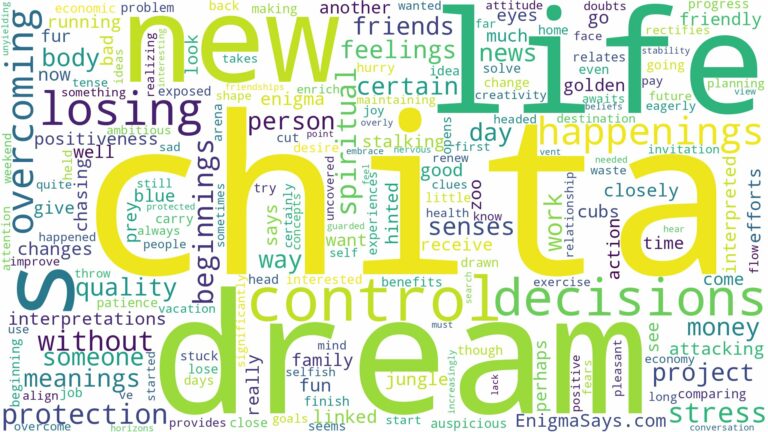 dream about chita and related dreams with their meanings in a word cloud