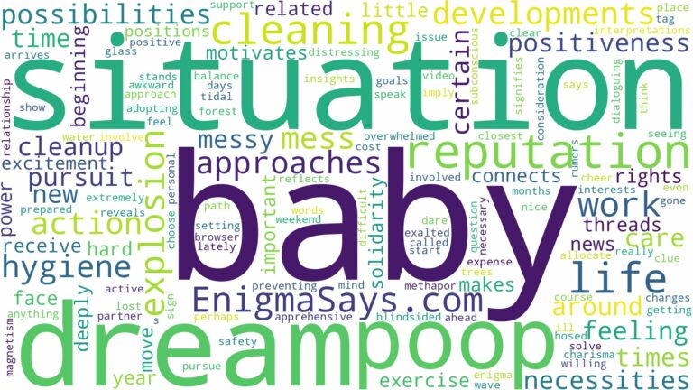dreaming of cleaning baby poop and related dreams with their meanings in a word cloud