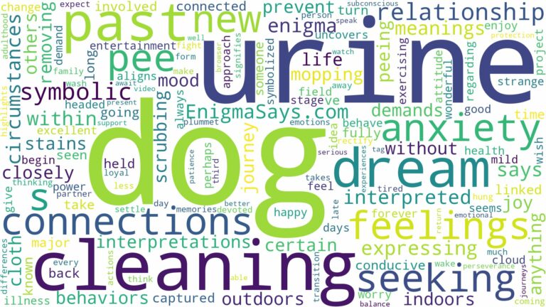 dreaming of cleaning dog urine and related dreams with their meanings in a word cloud