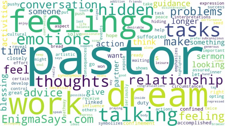 dreaming of a pastor talking to you and related dreams with their meanings in a word cloud
