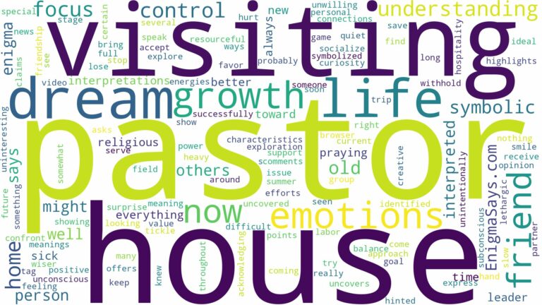 dreaming about a pastor visiting your house and related dreams with their meanings in a word cloud