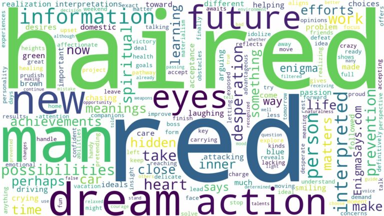 dream about a red haired man and related dreams with their meanings in a word cloud