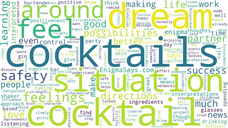 dreams about cocktails and related dreams with their meanings in a word cloud