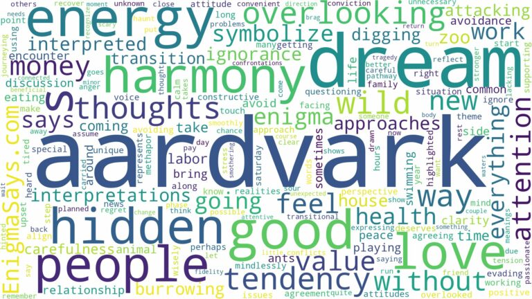 dream about aardvark and related dreams with their meanings in a word cloud